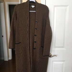 NWOT J Jill long brown tweedy sweater coat